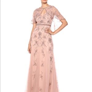 Rose Gold Beaded Dress with detachable cape